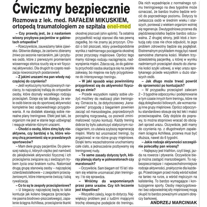 Rafał Mikusek wywiad dla gazety Angora